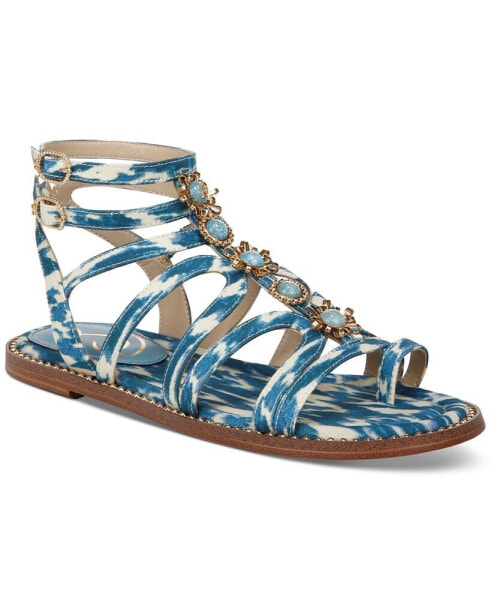 Tianna Embellished Strappy Gladiator Flat Sandals