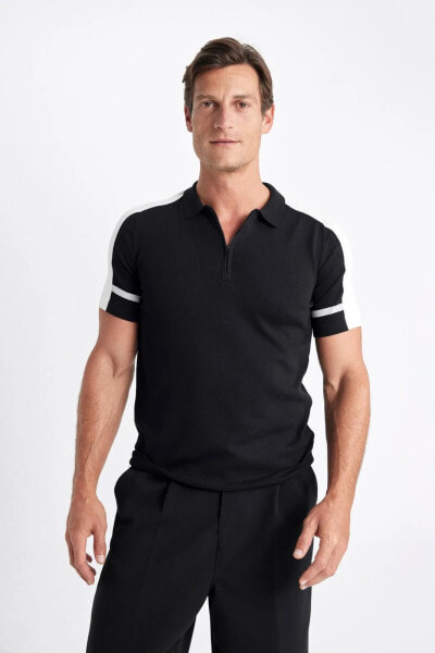 Slim Fit Kısa Kollu Triko Polo Tişört C5015AX24SM