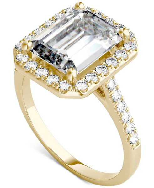 Moissanite Emerald-Cut Halo Ring (4 ct. t.w. Diamond Equivalent) in 14k Gold