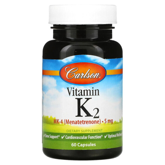 Витамины и минералы Vitamin K2 Carlson, 5 мг, 60 капсул