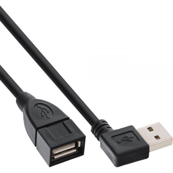 InLine USB 2.0 Smart Cable angled + reversible Type A male / female black 1m
