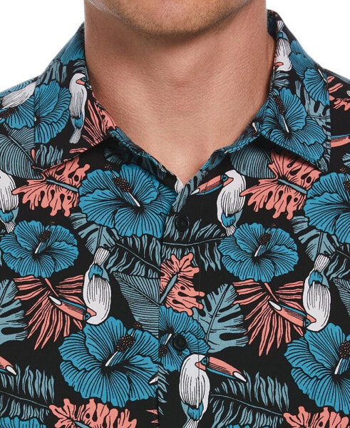 Men's Toucan Hibiscus-Print Shirt