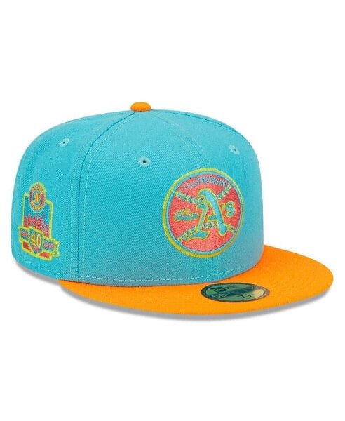 Men's Blue, Orange Oakland Athletics Vice Highlighter 59Fifty Fitted Hat