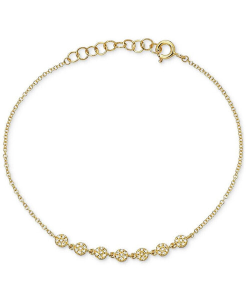 Diamond Mini Disc Link Bracelet (1/10 ct. t.w.) in 14k Gold