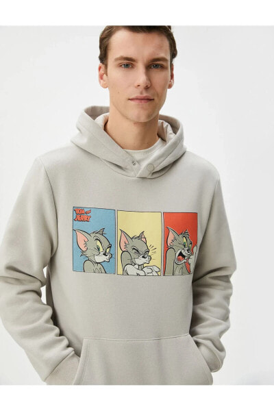 Tom ve Jerry Hoodie Kanguru Cepli Lisanslı Baskılı