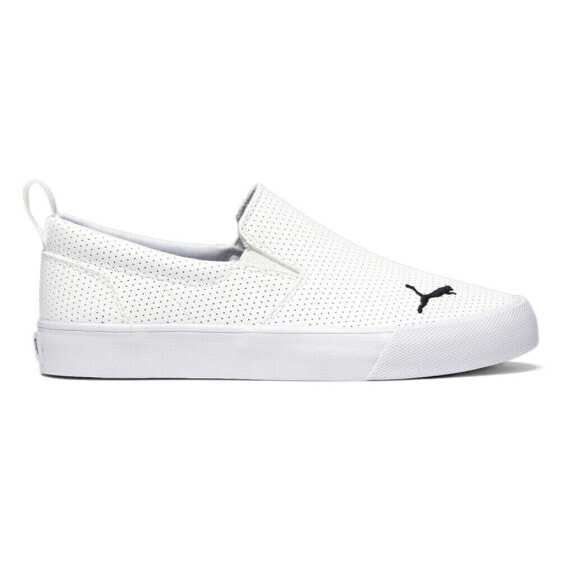 Puma Bari Logo Slip On Womens White Sneakers Casual Shoes 39543001