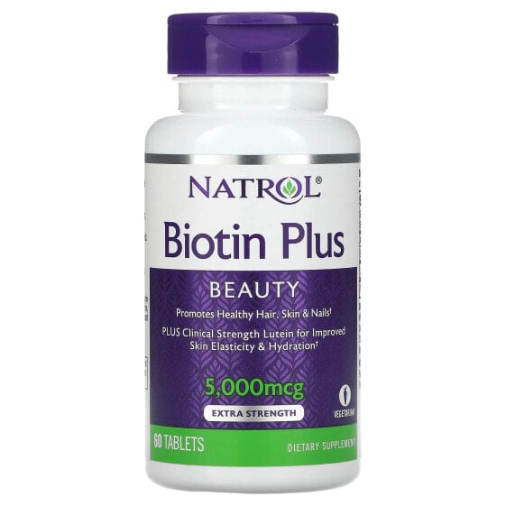 Витамины и БАДы Natrol Biotin Plus Extra Strength 5,000 мкг 60 таблеток