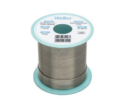 Weller Tools WSW SAC L0 Lötzinn bleifrei Spule Sn3.0Ag0.5Cu 250 g 1 mm