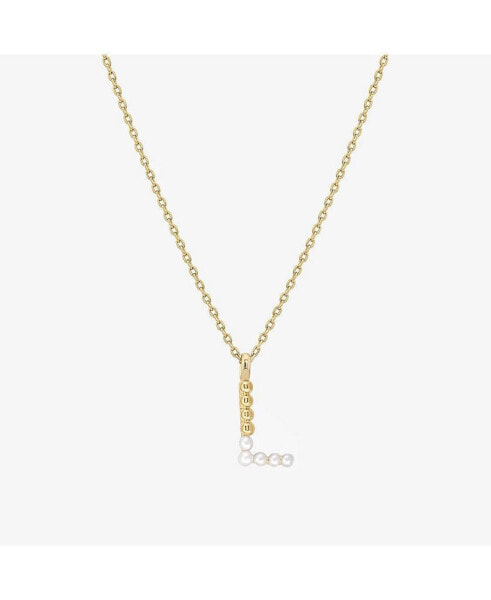 Bearfruit Jewelry cultured Pearl Pave Initial Necklace