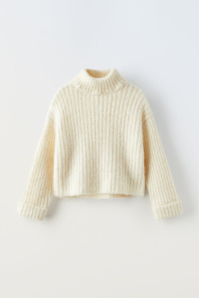 Knit wrap collar sweater