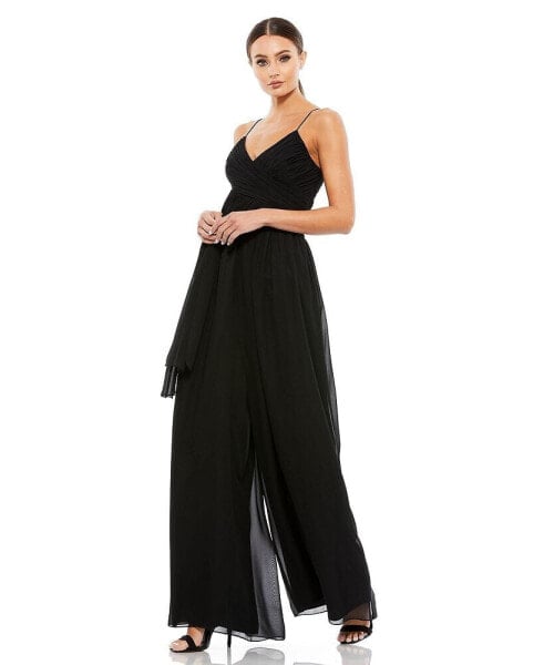 Комбинезон Mac Duggal Tie Jumpsuit Ruched