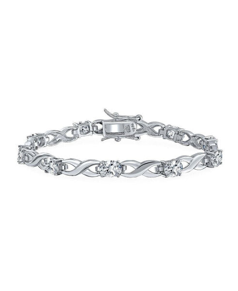 Браслет Bling Jewelry Clear Bridal Love Knot Infinity Tennis