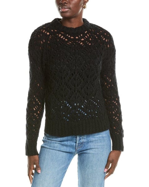 Naadam Luxe Open Stitch Crewneck Wool & Cashmere-Blend Sweater Women's