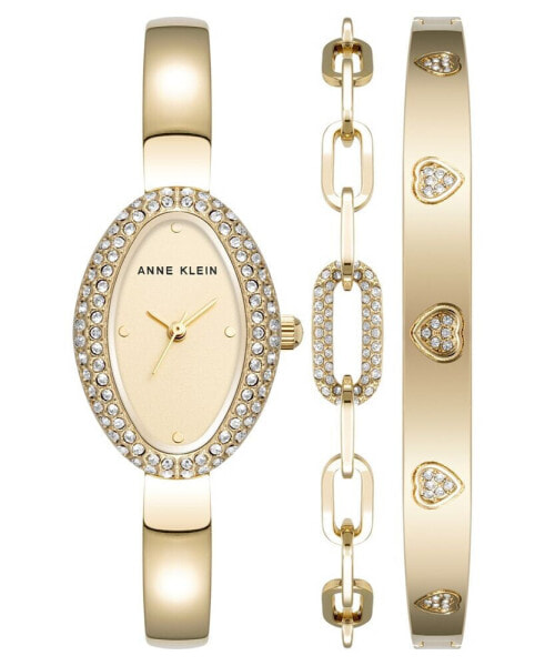 Часы и аксессуары Anne Klein набор из часов с браслетом из сплава золотого тона, кварцевые женские, 20 мм