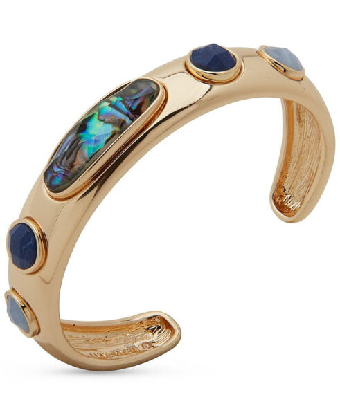 Gold-Tone Mixed Stone Cuff Bracelet