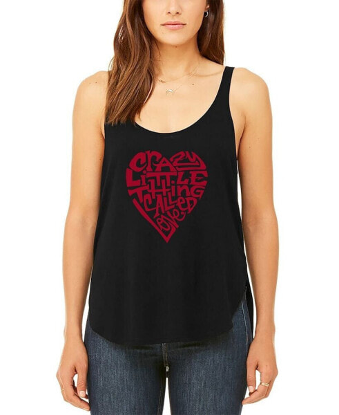 Women's Word Art Crazy Little Thing Called Love Flowy Tank Top