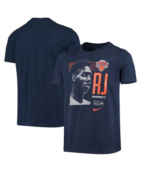 Big Boys RJ Barrett Blue New York Knicks 2019 NBA Draft Pick Performance T-shirt