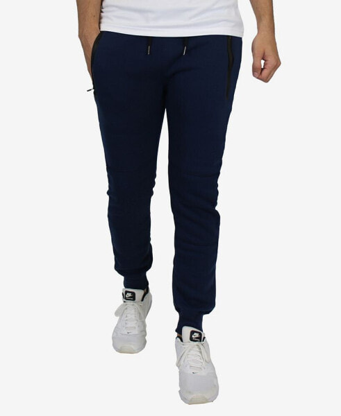 Men's Slim Fit Fleece Jogger Sweatpants with Heat Seal Zipper Pockets