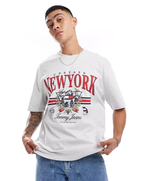 Tommy Jeans oversized vintage explorer t-shirt in grey