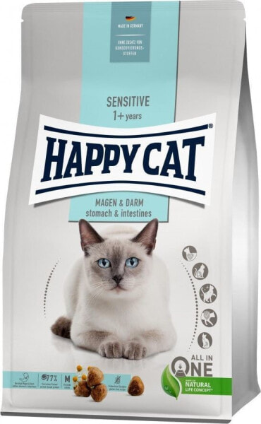 Сухой корм для кошек Happy Cat, Sensitive Stomach & Intestines, для взрослых с чувствительным пищеварением, 4 кг