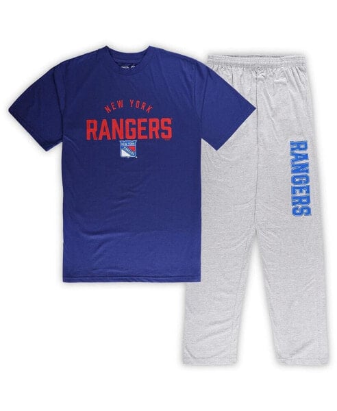 Пижама Profile мужская Нью-Йорк Рейнджерс синяя, серая больших размеров.