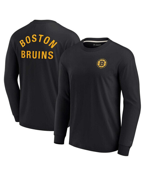 Men's and Women's Black Boston Bruins Super Soft Long Sleeve T-shirt