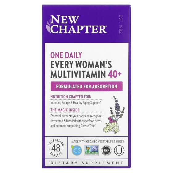 Мультивитамин для женщин старше 40 лет New Chapter Every Woman's One Daily, 72 вегетарианские таблетки