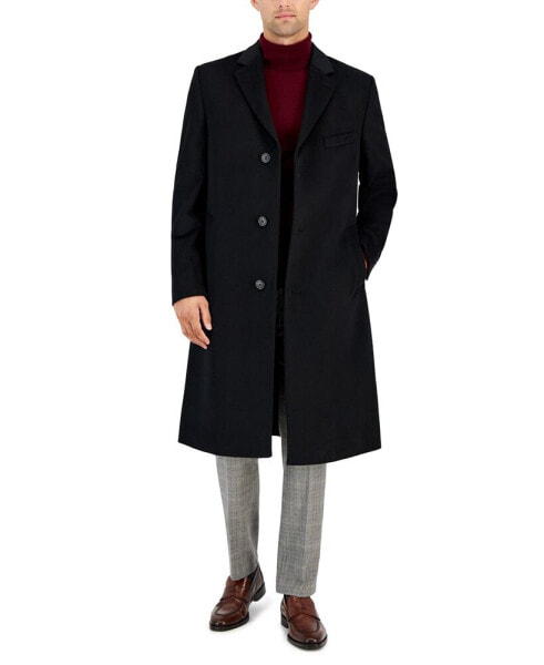 Men's Classic-Fit Solid Wool Blend Overcoats