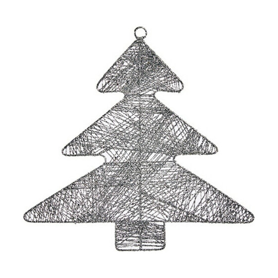 Новогоднее украшение Krist+ Серебристая новогодняя ёлка 36,7 x 0,2 x 37,5 см Металл Пластик