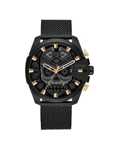 Наручные часы Ed Hardy с металлическим мешковым браслетом матового черного цвета 53 мм