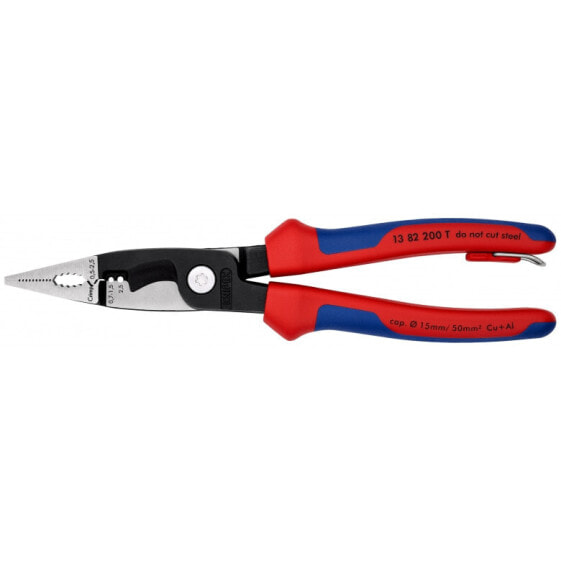 KNIPEX 13 82 200 T - Needle-nose pliers - 1.5 cm - Plastic - Blue/Red - 65 mm - 20 cm