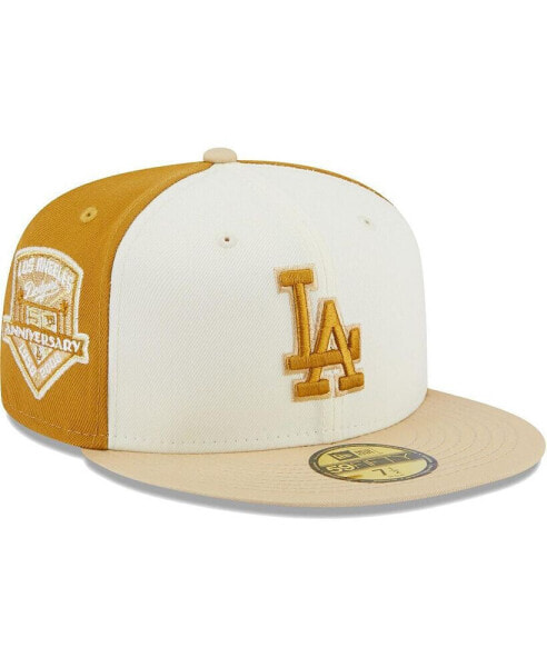 Men's Cream, Gold Los Angeles Dodgers Chrome Anniversary 59FIFTY Fitted Hat