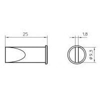 Weller Tools Weller LHT F - Soldering tip - Weller - 1 pc(s) - 9.3 mm - 1.8 mm - 25 mm