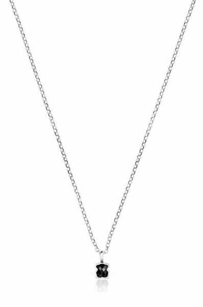 Silver necklace with a tiny teddy bear Icon Color 1001938200 (chain, pendant)