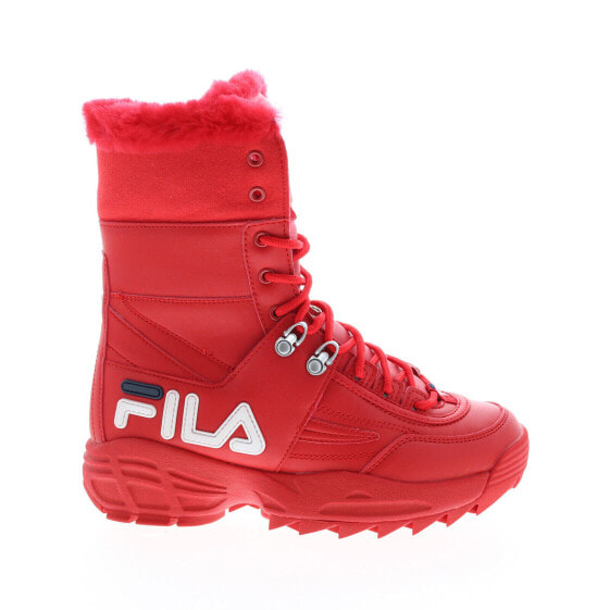 Fila Disruptor Boot 5HM00560-616 Womens Red Leather Casual Dress Boots