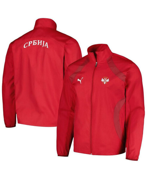 Men's Red Serbia National Team 2024 Pre-Match Full-Zip Hoodie Jacket