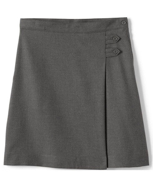 Big Girls School Uniform Solid A-line Skirt Below the Knee