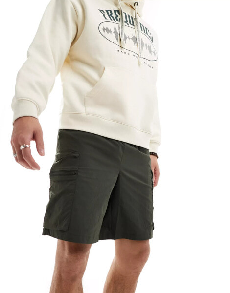 Rains Tomar stretch ripstop utility shorts in dark green