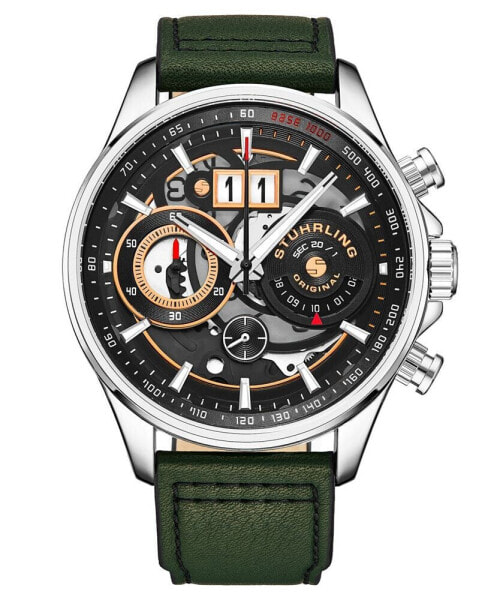 Часы Stuhrling Quartz Green Leather 45mm