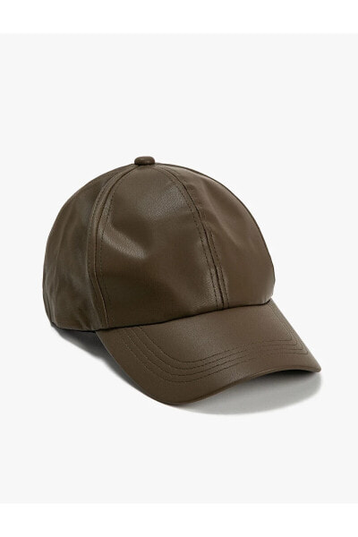 Deri Görünümlü Kep Şapka