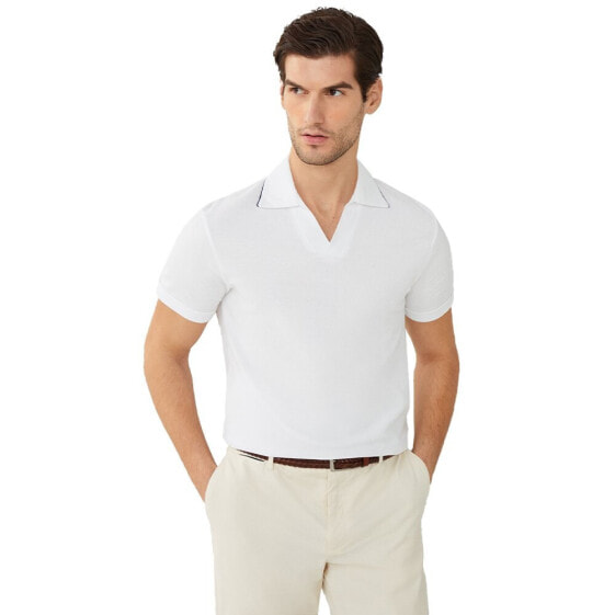 HACKETT Piped Trim Texture short sleeve polo