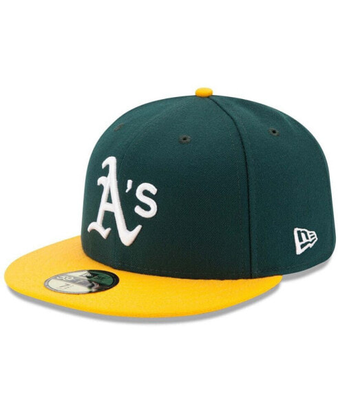 Men's Green/Yellow Oakland Athletics Home Authentic Collection On-Field 59FIFTY Fitted Hat