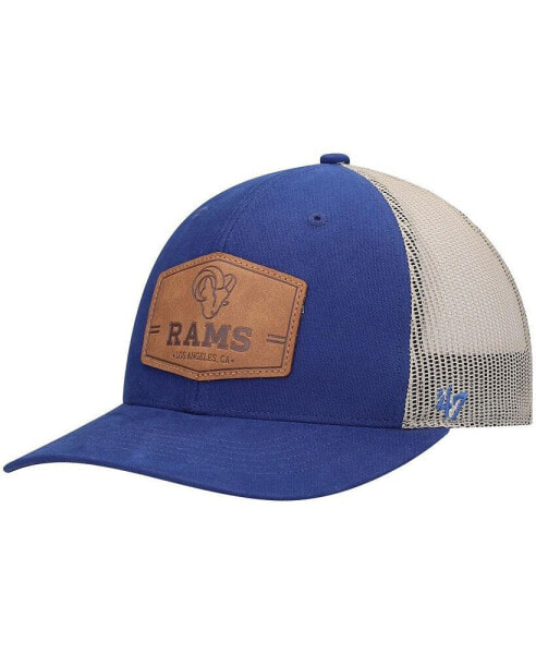 Men's '47 Royal, Natural Los Angeles Rams Rawhide Trucker Adjustable Hat