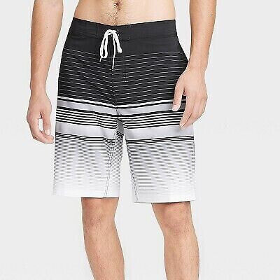 Men's 10" Graves Striped Board Shorts - Goodfellow & Co Charcoal 30