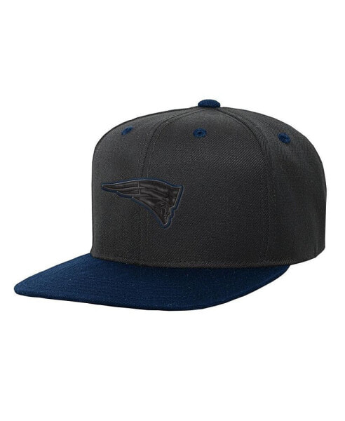 Детская кепка-бейсболка Outerstuff молодежная черная, синяя с шевронами New England Patriots