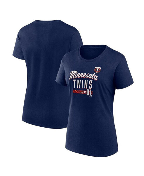 Women's Navy Minnesota Twins Logo T-shirt