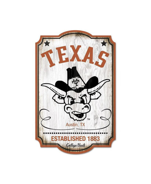 Texas Longhorns 11" x 17" Vault Wood Sign