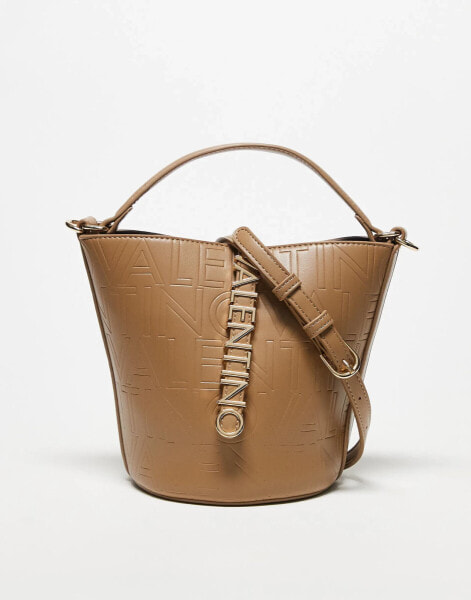 Valentino Lio RE bucket bag with crossbody strap in beige