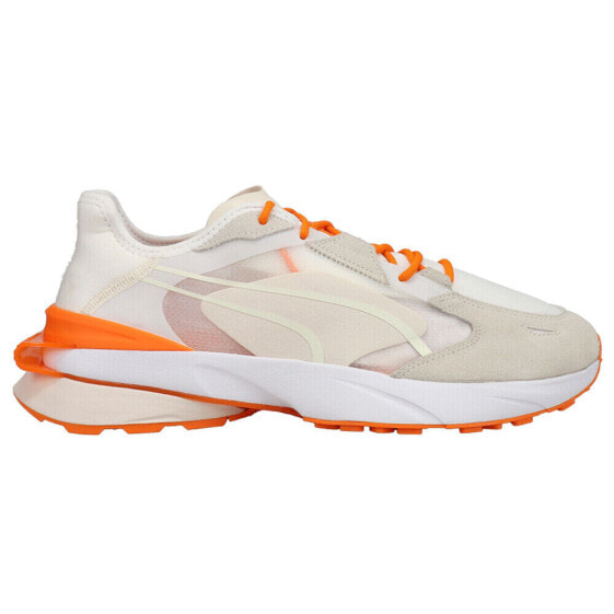 Puma Pwrframe Op1 Pronounce Lace Up Mens Off White, Orange, White Sneakers Casu