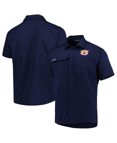 Men's Navy Auburn Tigers Motivate Button-Up Shirt